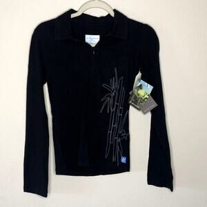 NWT Carve Designs Black Long Sleeve Bamboo XS Zip Up